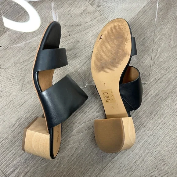 Madewell Leather Kiera Mule Strappy Black Sandal Sz 7 - Picture 12 of 13